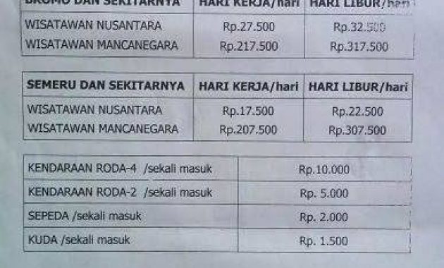 bromo entrance ticket price
