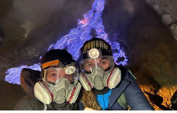 Blue Fire inside Ijen Crater