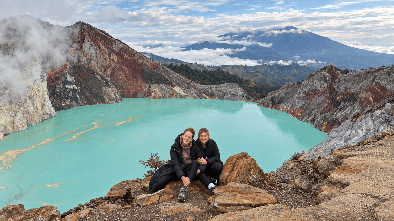 View of the Ijen Crater lake