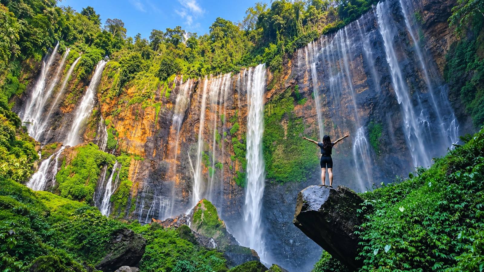 Tumpak Sewu Waterfall panorama